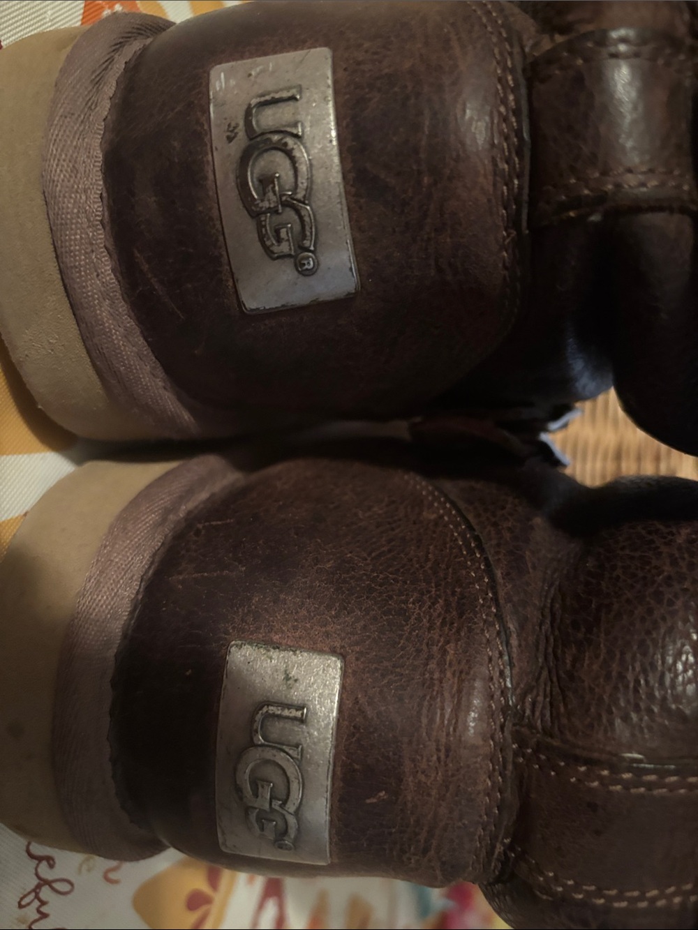 UGG Brown Leather Biker Style Boots - Size 9 - Picture 10 of 10